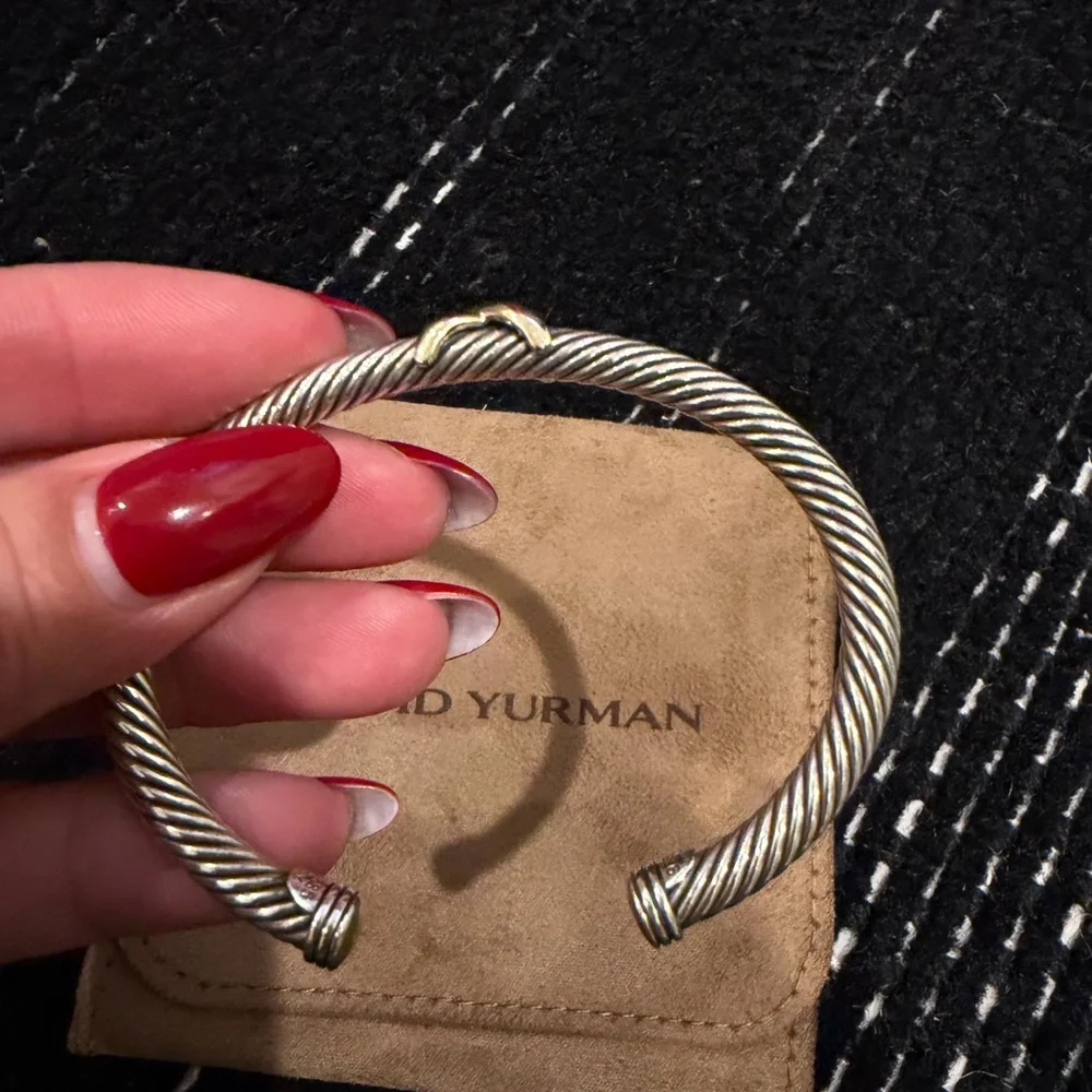 David Yurman Silver Bracelet with Gold Accents - Picture 3 of 5